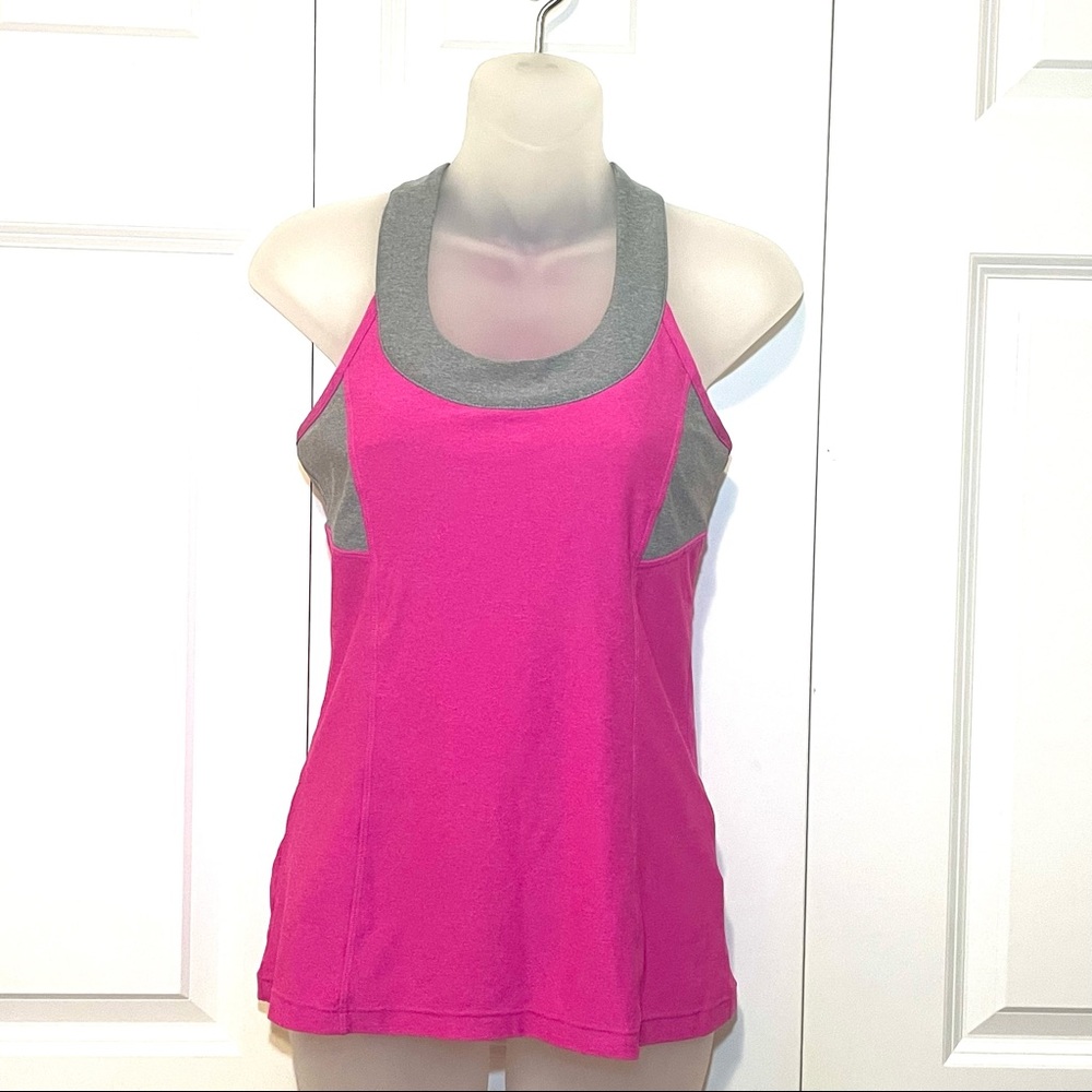 MPG Workout Tank Top Pink & Gray Racerback Mondetta Performance Gear Size Small